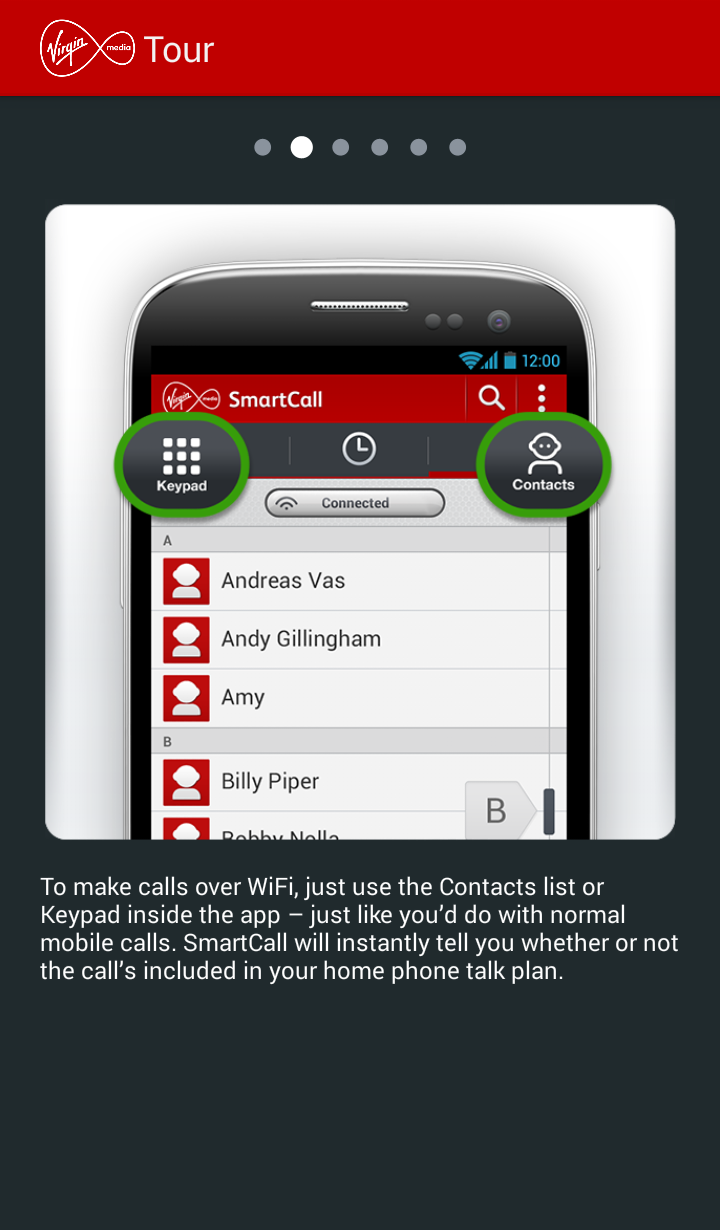 Android application Virgin Media SmartCall screenshort