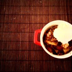 Knock-you-on-your-ass ---> peach-bourbon crumble :)