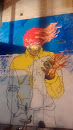 Mural Hombre En llamas