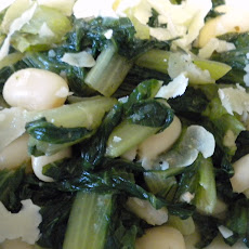Braised Romaine and White Beans