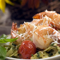 Pesto Shrimp With pan-roasted Tomatoes