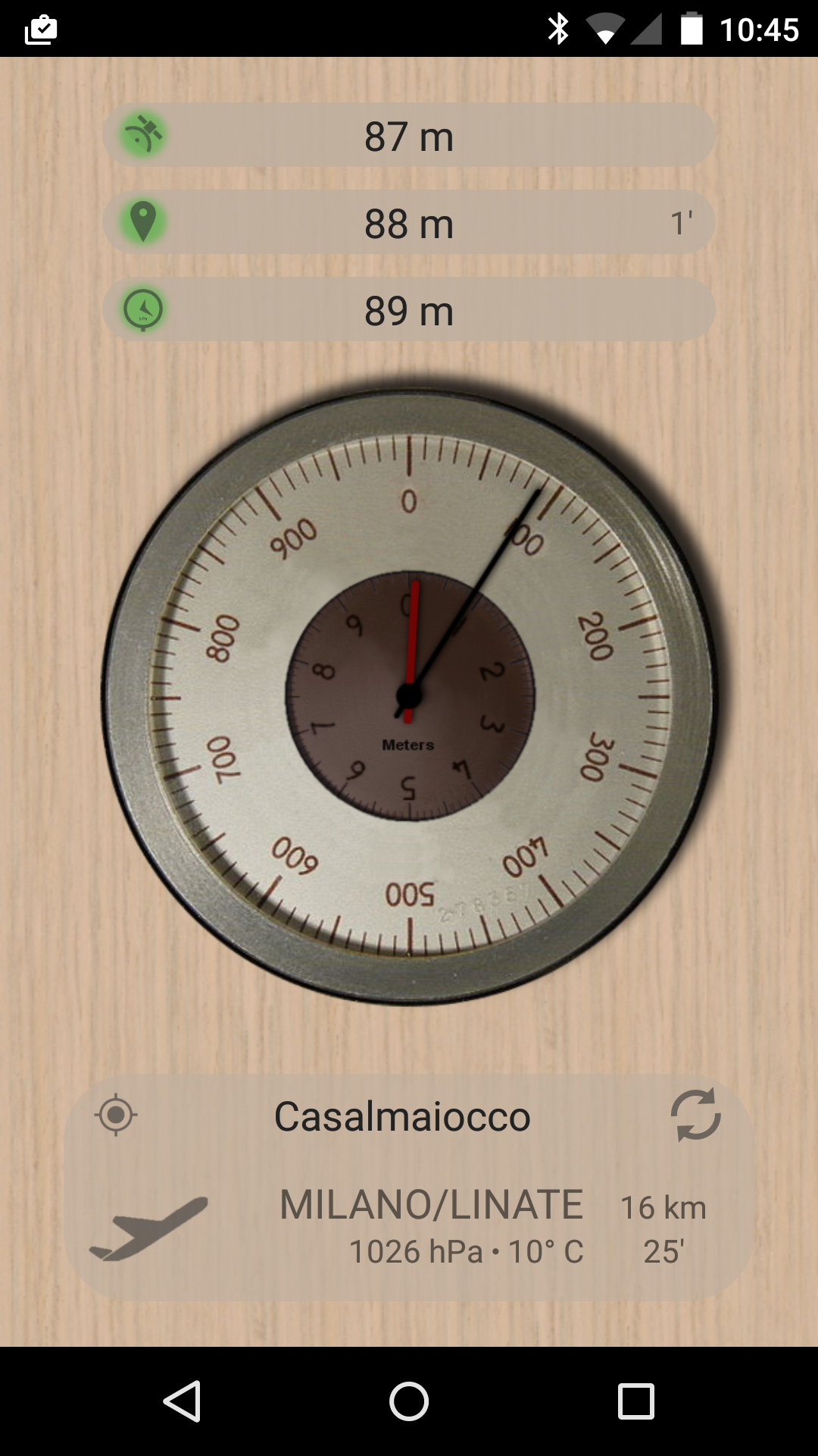 Android application Accurate Altimeter screenshort