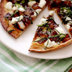 Flatbreads with Goat Cheese, Caramelized Onions, and Basil
