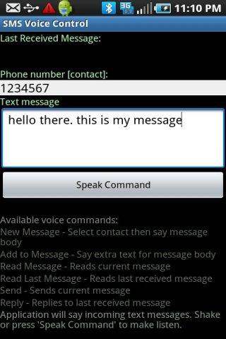 SMS Voice Control