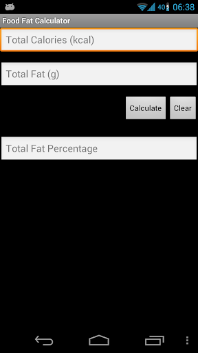 Fat In Food Calculator