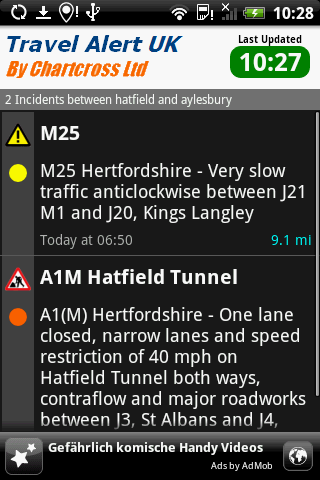 Traffic Travel Alert UK