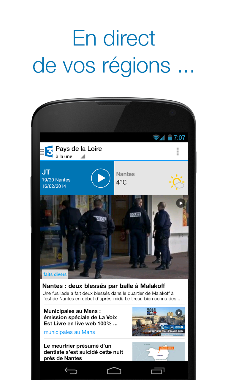 Android application France 3 Régions screenshort