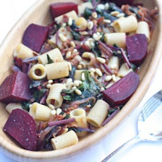 Pasta with Roasted Beets and Beet Greens