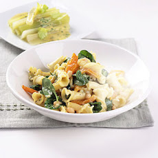 Three Way Garlic Pasta with Beans and Peppers