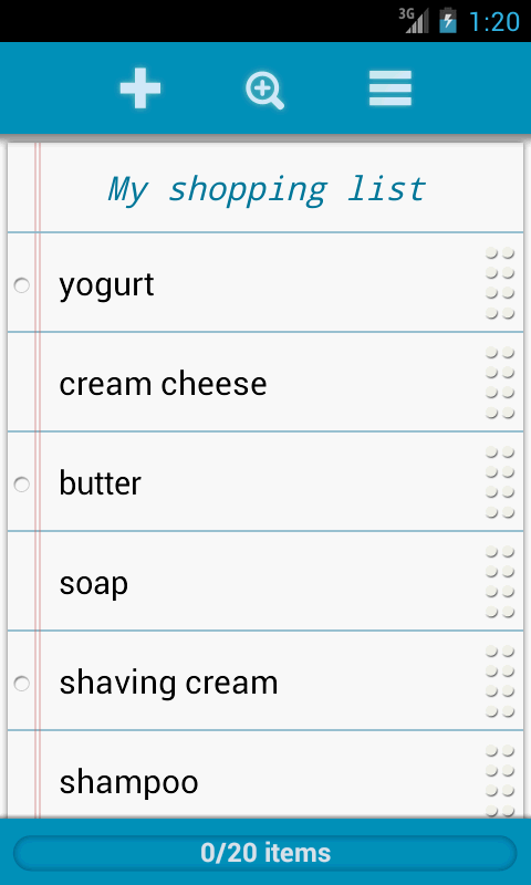 Android application Grocery List Pro screenshort