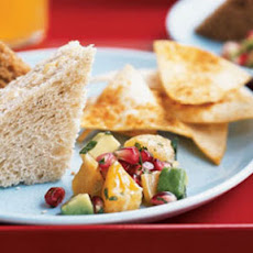 Pomegranate-Avocado Salsa with Spiced Chips