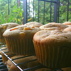 Peach Cupakes with Bourbon Cream Cheese Frosting