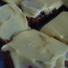 Fruit Cake Slice With Lemon Icing.