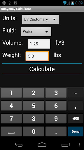 Buoyancy Calculator