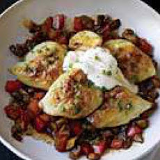 Mushroom Goulash with Pierogi