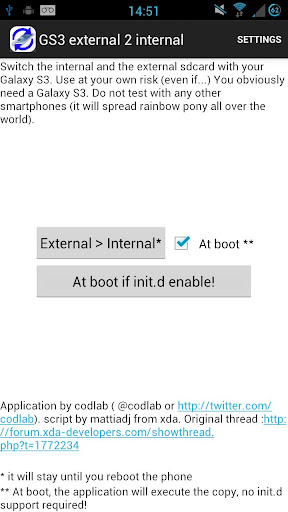 Root External 2 Internal SD