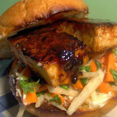 Glazed Tofu Sandwiches With Jicama Slaw
