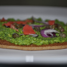 Petit Pea Whip on Rye Pancakes