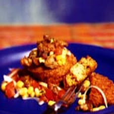 Couscous Fritters with Fresh Corn and Tomato Salsa