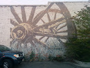Wagon Wheel Mural