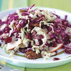Red and Napa Cabbage Salad with Braeburn Apples and Spiced Pecans