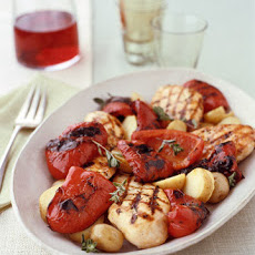 Herbed Chicken with Grilled Red Peppers
