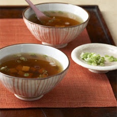 Tofu and Scallions in Mushroom Broth