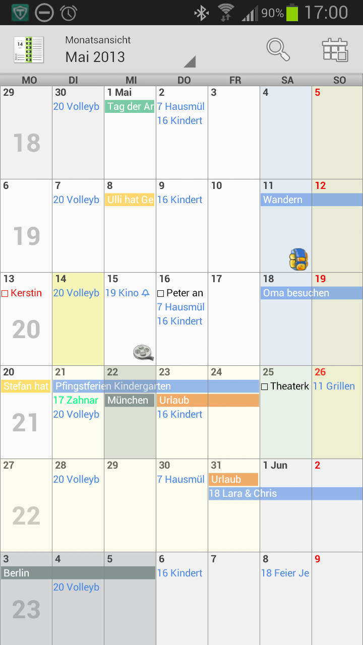 Android application Personal Calendar screenshort