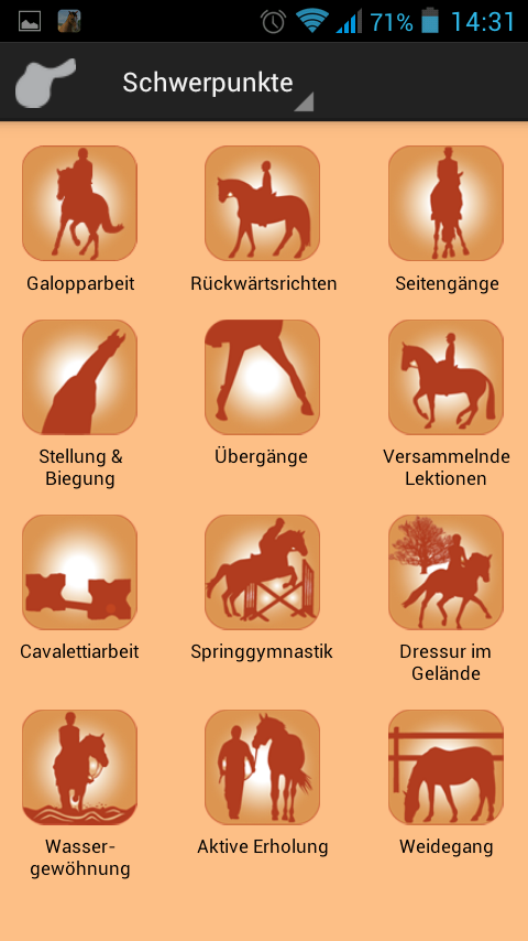 Android application Klimke Pferde Training screenshort