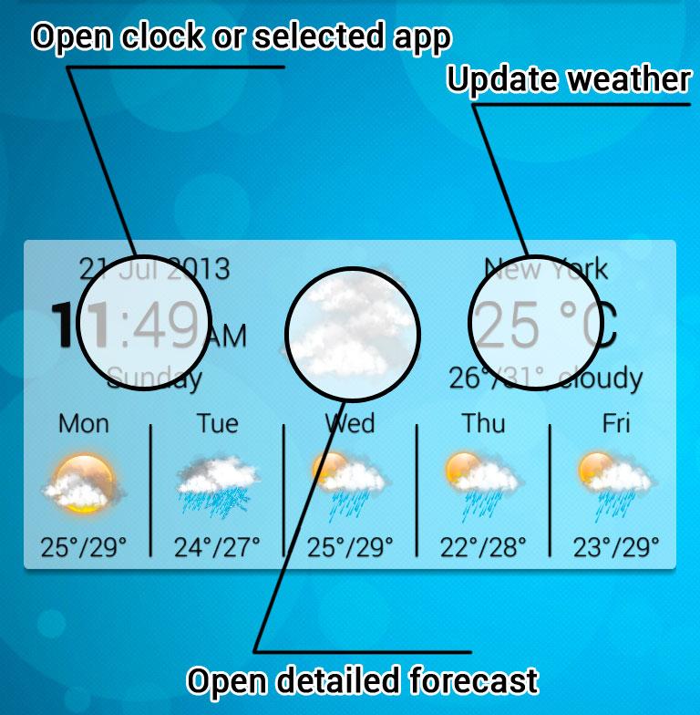 Android application Weather widget screenshort