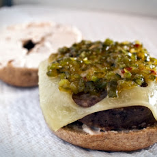 Mozzarella Stuffed Burgers on a Bagel