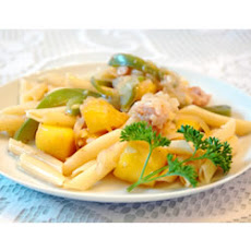 Chicken and Pasta in a Mango Cream Sauce
