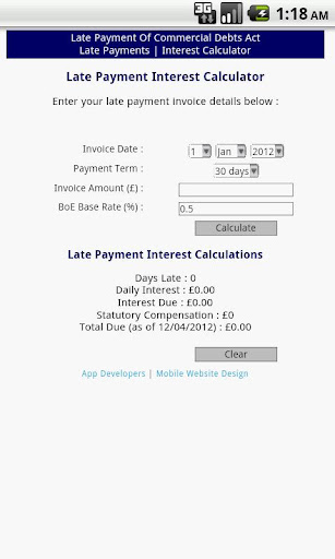 Late Payment Interest Calc