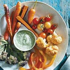 Fall Crudites with Green Goddess Dressing