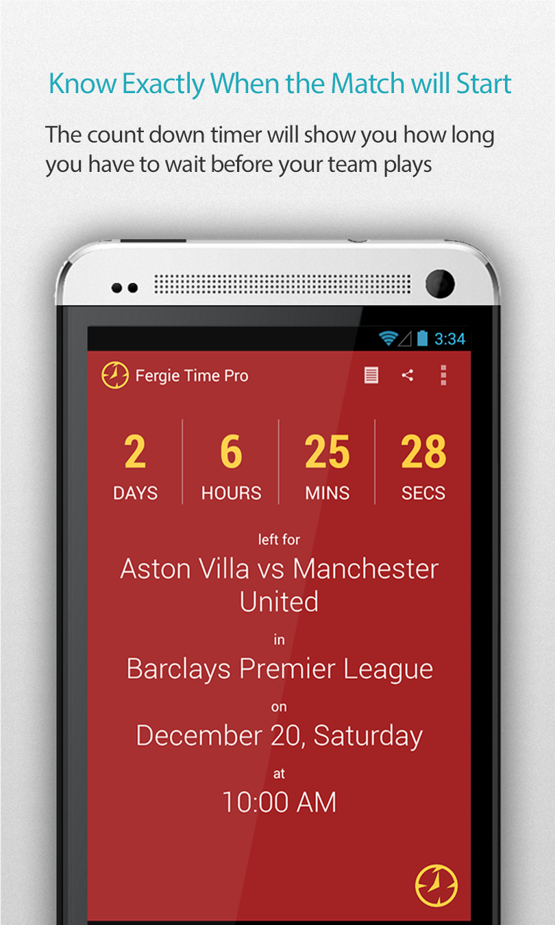 Android application Fergie Time Pro screenshort