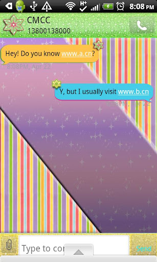 GO SMS THEME GlitterRainbow