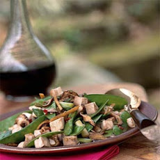 Stir-Fried Tofu, Shiitake Mushrooms, and Chinese Peas