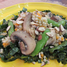 Kale Salad with Mushrooms and Pearl Couscous