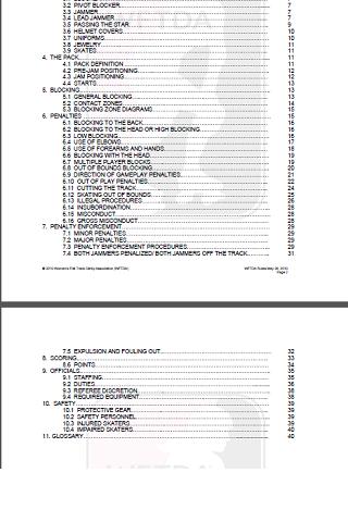 Roller Derby Rule Book