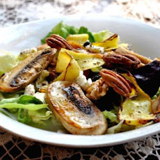 Zucchini, Mushroom, Walnut and Blue Cheese Salad