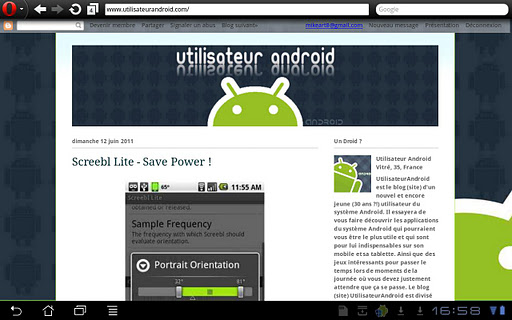 Blog Utilisateur Android