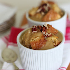 Amaretto Bread Pudding with a Maple Rum Butter Sauce