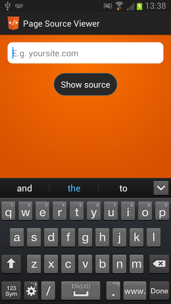 Android application HTML Source Code Viewer screenshort