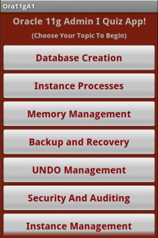 Oracle 11g OCA Quiz App