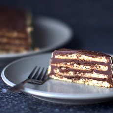 Almond Macaroon Torte with Chocolate Frosting
