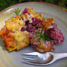 A Tuscan-inspired savory bread pudding
