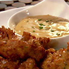 Hammed-Up Fritters with Manchego Cheese Sauce