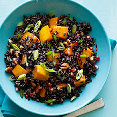 Black Rice Salad with Butternut Squash and Pomegranate Seeds