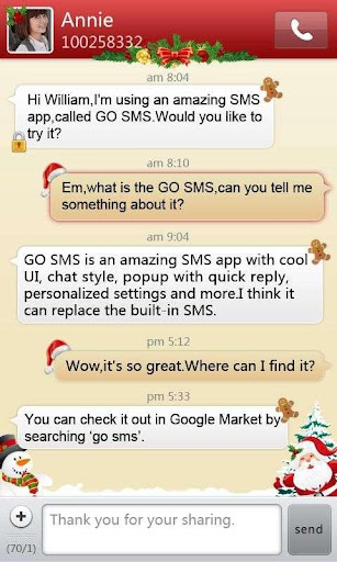 GO SMS Pro Christmas Theme
