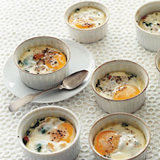 Eggs with Cream, Spinach, and Country Ham